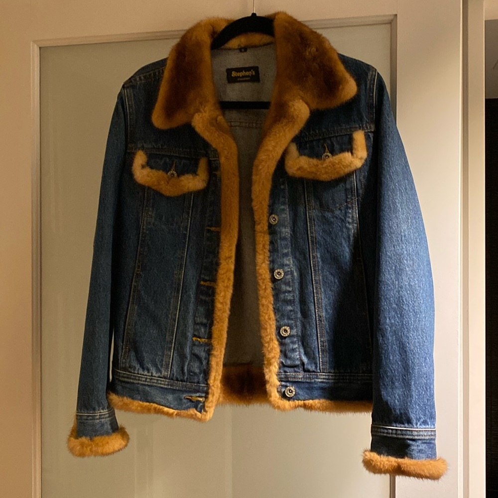 Denim/mink jacket